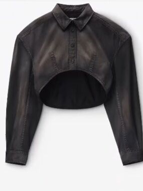 Alexander wang curved cropped shirt